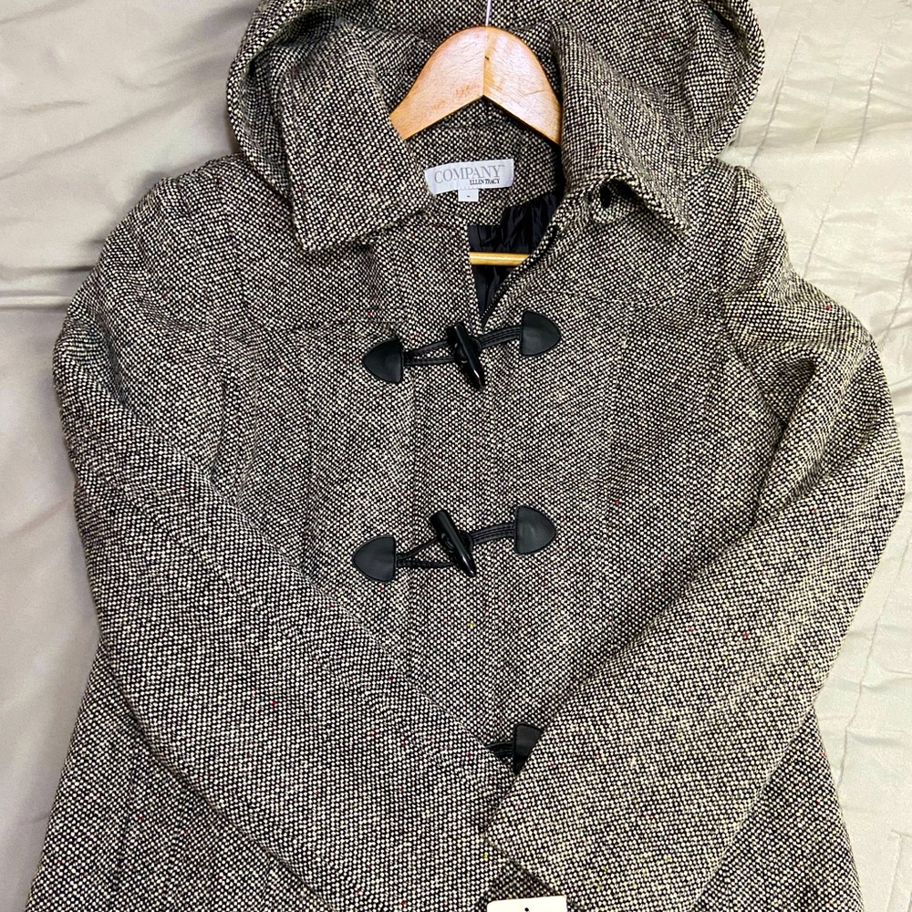 Ellen Tracy Women's M Tweed Wool Coat NWT